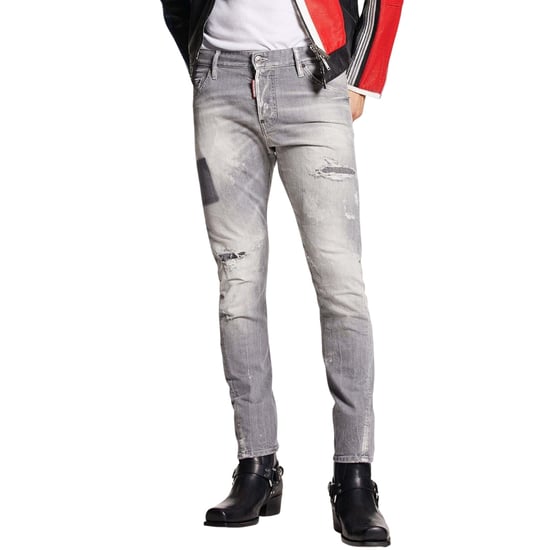 Jeans Dsquared2 Sexy Twist Estilo Desgastado Color Gris - Image 5