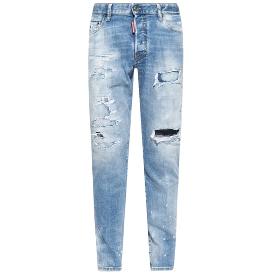 Jeans De Mezclilla Azul Estilo Skater Desgastados De Dsquared2 - Image 1