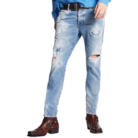 Jeans De Mezclilla Azul Estilo Skater Desgastados De Dsquared2 - Image 2