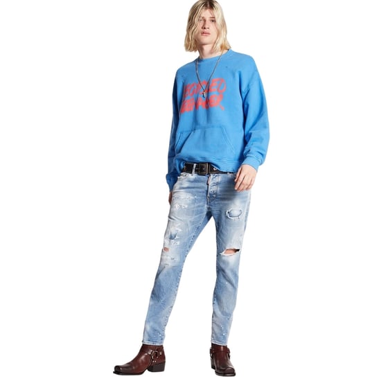 Jeans De Mezclilla Azul Estilo Skater Desgastados De Dsquared2 - Image 4
