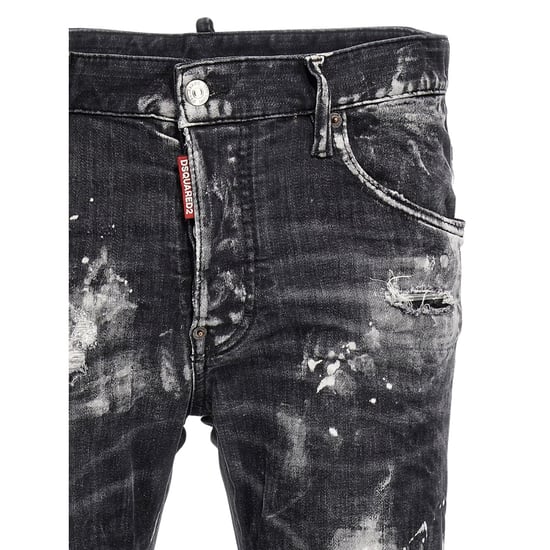 Jeans Negros Dsquared2 Super Twinky Jean Con Efecto De Pintura Desgastada - Image 3