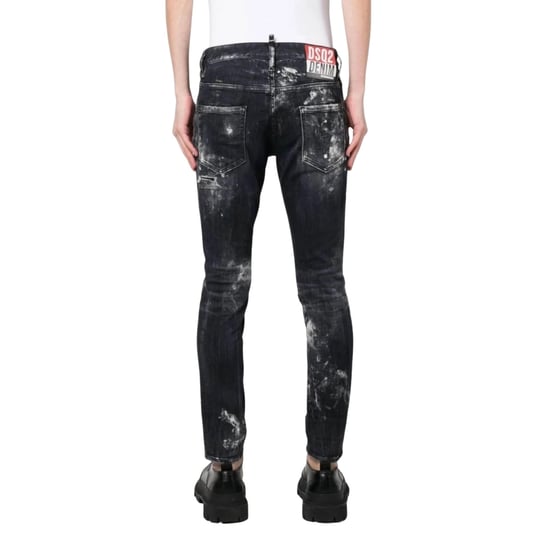 Jeans Negros Dsquared2 Super Twinky Jean Con Efecto De Pintura Desgastada - Image 6