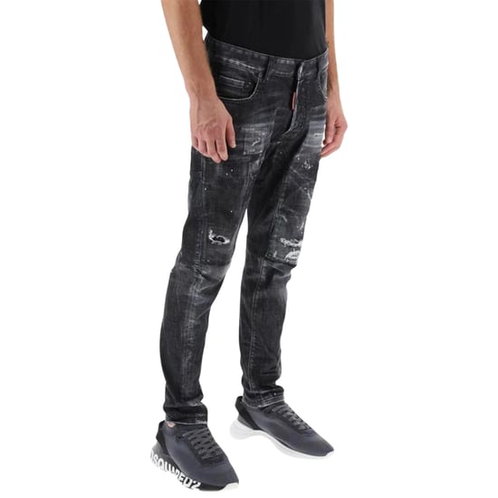 Dsquared2 Tidy Biker Jean Estilo Desgastado Negro - Image 4