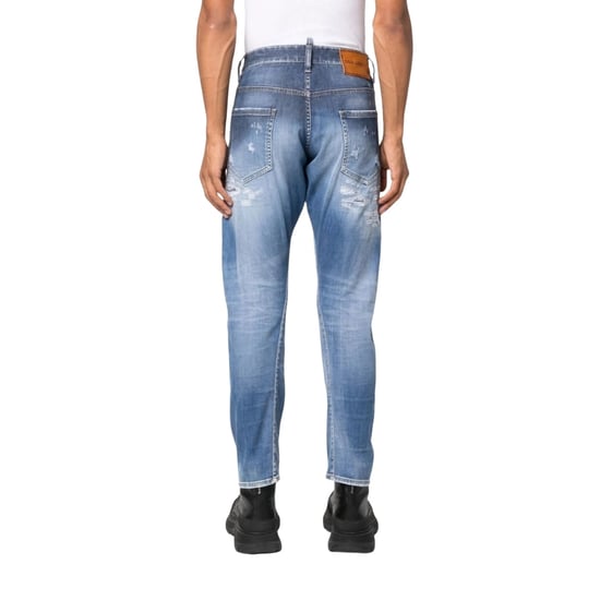 Dsquared2 Sexy Twist Jean Destroyed Refuerzado Con Salpicaduras De Pintura Azul - Image 3
