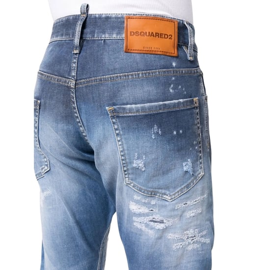 Dsquared2 Sexy Twist Jean Destroyed Refuerzado Con Salpicaduras De Pintura Azul - Image 4