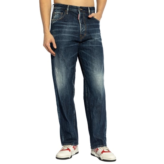 Vaqueros Holgados Lavados Be Cool Be Nice De Dsquared2 En Azul Marino - Image 2