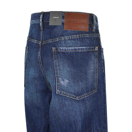 Vaqueros Holgados Lavados Be Cool Be Nice De Dsquared2 En Azul Marino - Image 5