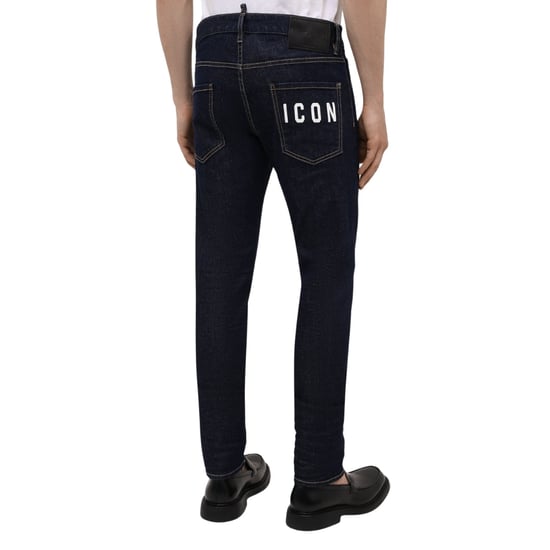 Dsquared2 Cool Guy Jeans Icon Print Pocket Dark Wash Blue Jeans - Image 3