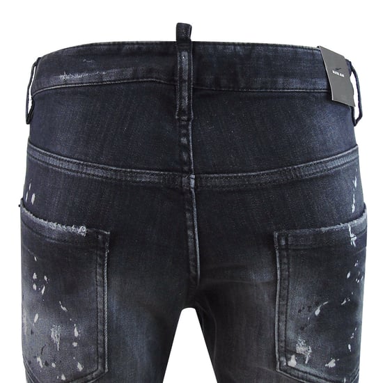 Jeans Dsquared2 Skater Reforzados Con Salpicaduras De Pintura Y Efecto Desgastado En Color Negro - Image 5