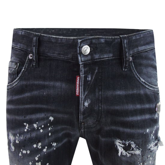 Jeans Dsquared2 Skater Reforzados Con Salpicaduras De Pintura Y Efecto Desgastado En Color Negro - Image 6