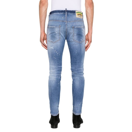 Jeans Azules Con Efecto De Pintura Desgastada Estilo Skater De Dsquared2 - Image 4