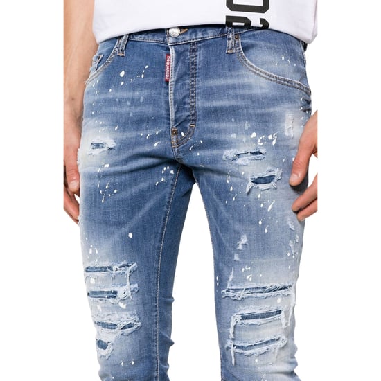 Jeans Azules Con Efecto De Pintura Desgastada Estilo Skater De Dsquared2 - Image 5