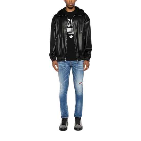 Chaqueta Negra Con Capucha De Contraste De Dsquared2 - Image 5