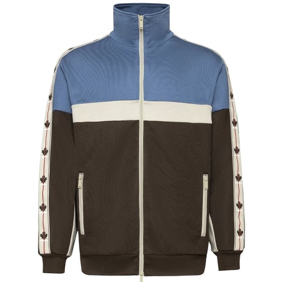 Chaqueta Deportiva Azul Con Estampado De La Hoja De Arce De Dsquared2 - Image 1