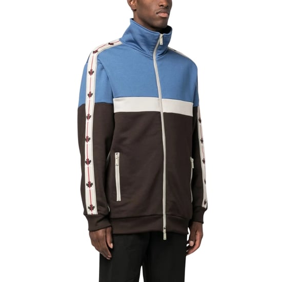Chaqueta Deportiva Azul Con Estampado De La Hoja De Arce De Dsquared2 - Image 4