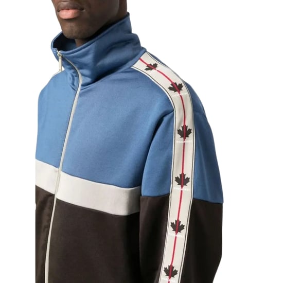 Chaqueta Deportiva Azul Con Estampado De La Hoja De Arce De Dsquared2 - Image 6