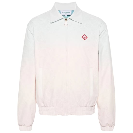 Chaqueta Blanca Degradada Con Monograma De Casablanca Perforado Y Cortado A Láser - Image 1