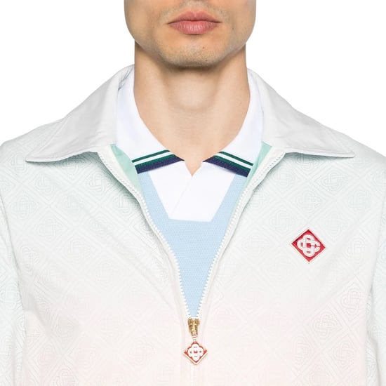 Chaqueta Blanca Degradada Con Monograma De Casablanca Perforado Y Cortado A Láser - Image 3