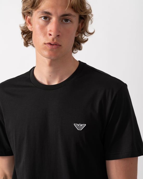 Camiseta de manga corta con detalle de logo en negro - Image 3