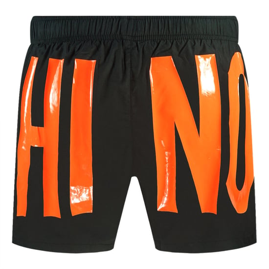 Bañador Negro Con Logo Naranja Grande De Moschino - Image 2