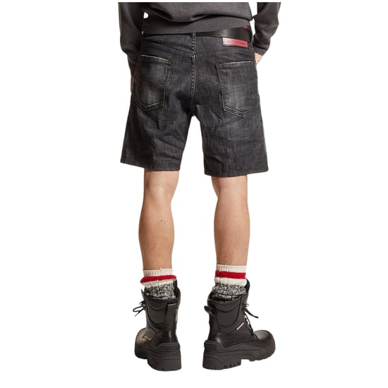 Dsquared2 Marine Bermudas Denim Pantalones Cortos Negros - Image 4