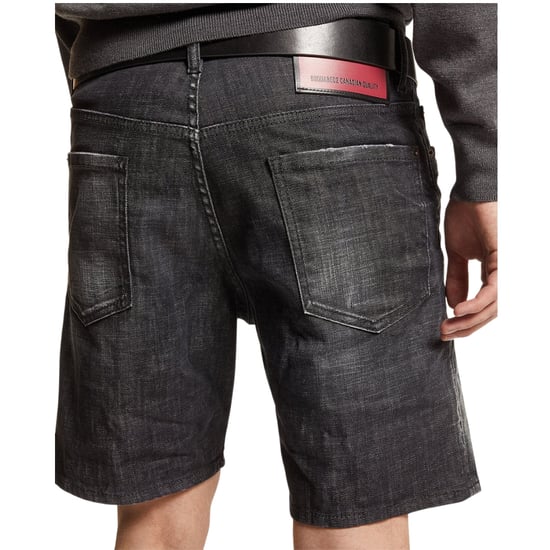 Dsquared2 Marine Bermudas Denim Pantalones Cortos Negros - Image 6