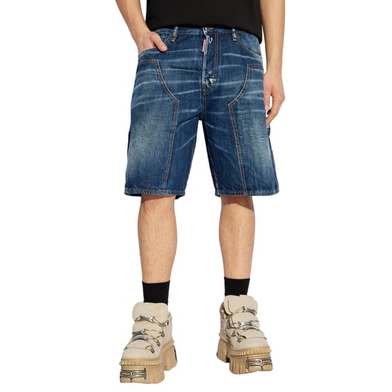 Pantalones Cortos De Carpintero Dark Semplice De Dsquared2 En Azul Marino - Image 3