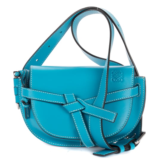 Loewe Mini Gate Waist Bag Mini en azul Cuero de ternero - Image 1