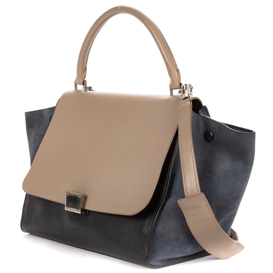 Celine Tricolor Trapeze Medium en negro Cuero de ternero - Image 2