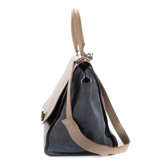 Celine Tricolor Trapeze Medium en negro Cuero de ternero - Image 3