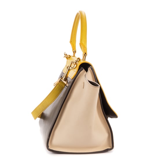 Celine Tricolor Trapeze Small en gris Cuero de ternero - Image 4