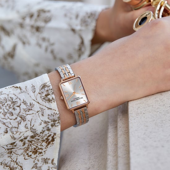 VICTORIA HYDE Rectangle Ladies Watch Green Dial Analogue Quartz Wristwatch with Stainless Steel Bracelet, rose gold - Image 3