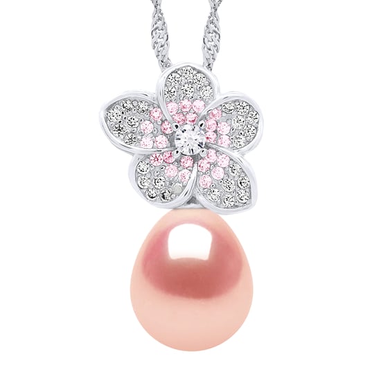 Necklace - Real Cultured Freshwater Pearl Pear 9-10 mm - Image 1