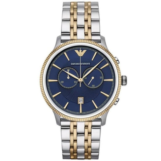Emporio Armani AR1847 Men's Watch Chronograph Two Tone Blue - Image 1