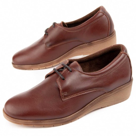 Oxford De Piel Con Cuña Para Mujer. Purapiel Anilav 104913 - Image 1