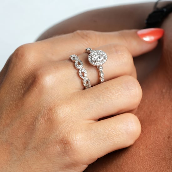 Conjunto de Anillos Doble Brillante para Mujeres en Plata de Ley 925 BIAN024 - Image 3
