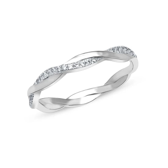Anillo trenzado para mujer con circonitas en plata esterlina 925 BIAN019 - Image 3