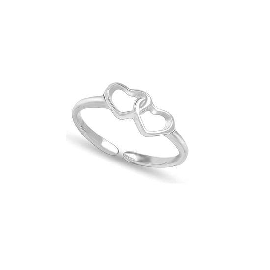 Anillo Doble Corazón para Mujeres en Plata de Ley 925 BIAN026 - Image 1