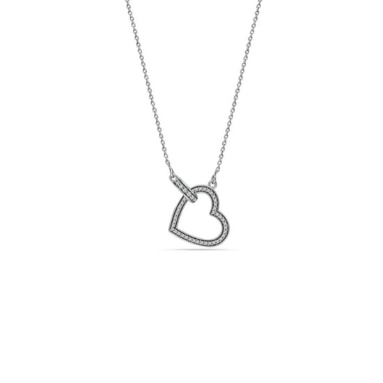 Collar de Mujer, Corazón Inclinado, Plata Esterlina 925 BICLL027 - Image 1