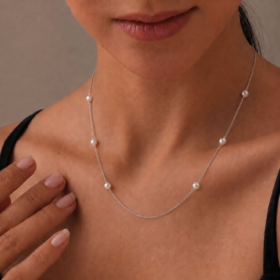 Collar de mujer de plata esterlina 925 con perlas BICLL031 - Image 2