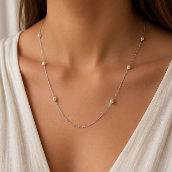 Collar de mujer de plata esterlina 925 con perlas BICLL031 - Image 3