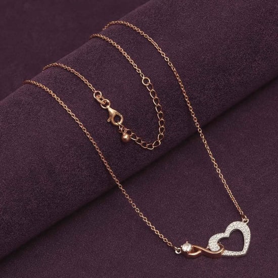 Collar de mujer con colgante de corazón de zirconia cúbica en plata esterlina 925 BICLL017 - Image 3