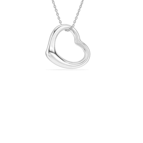 Collar de Mujer con Corazón Inclinado en Plata Esterlina 925 BICLL041 - Image 1