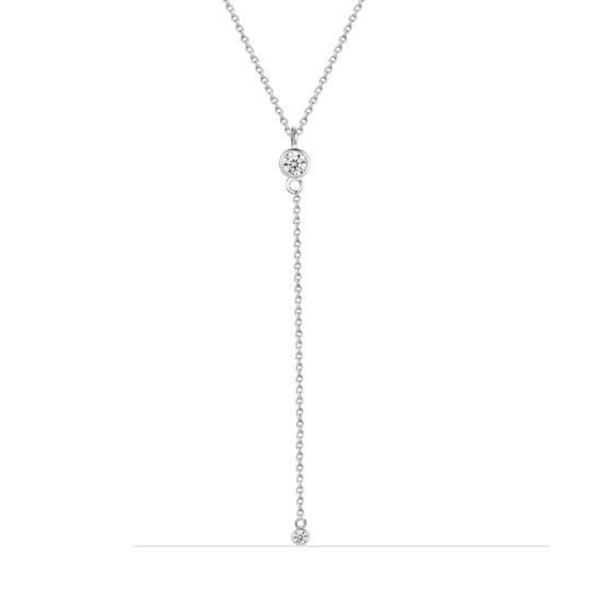 Collar de Lazo para Mujer con Circón en Plata de Ley 925 BICLL022 - Image 1