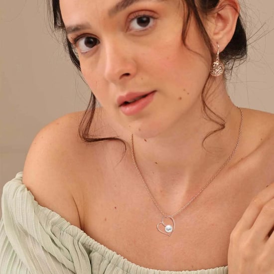 Collar de Corazón en Oro Rosa para Mujer con Perla, Plata de Ley 925 BICLL020 - Image 3