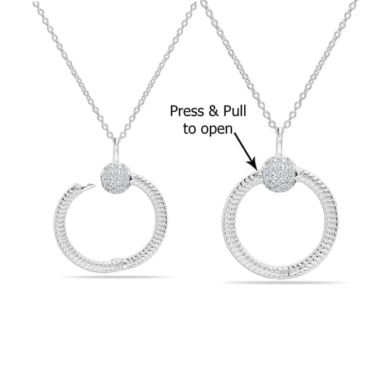 Collar de mujer con colgante y circonitas, plata esterlina 925 BICLL018 - Image 5