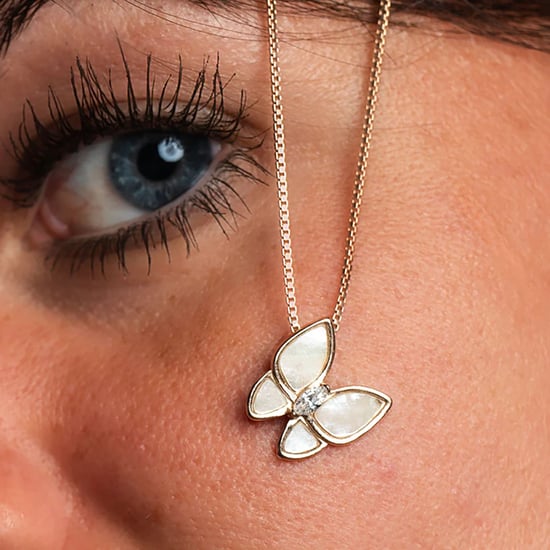 Collar de mujer con colgante de mariposa, bañada en oro rosa, plata de ley 925 BICLL016 - Image 2