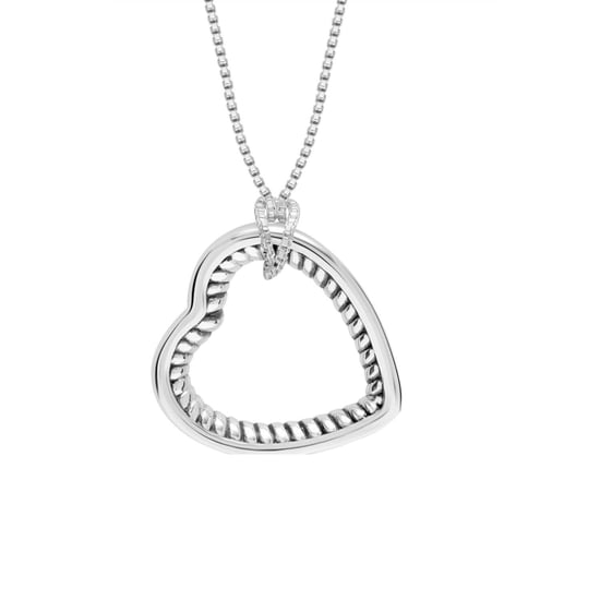 Collar de mujer con colgante de corazón en plata esterlina 925 BICLL021 - Image 1