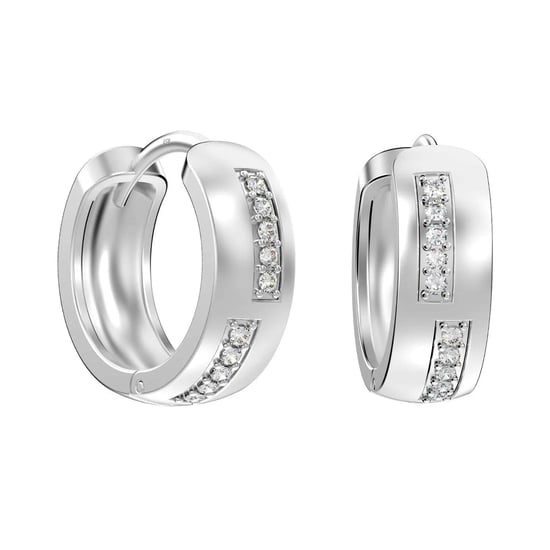 Pendientes Huggie para Mujeres con Conjunto de Circonitas 925 Plata Esterlina BIPE017 - Image 1