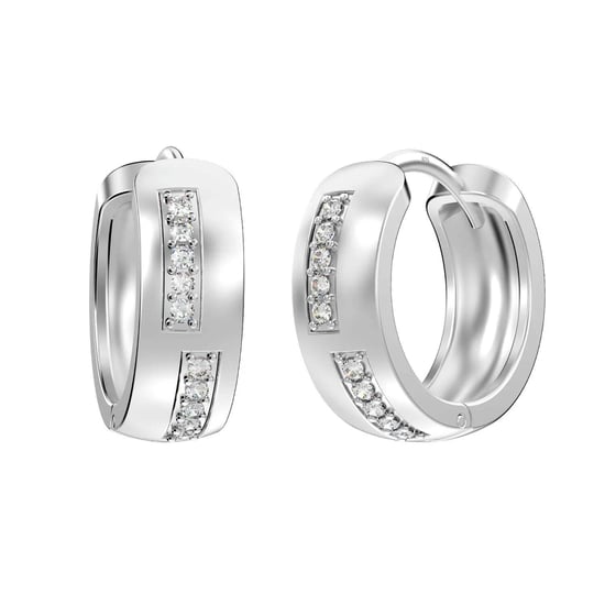 Pendientes Huggie para Mujeres con Conjunto de Circonitas 925 Plata Esterlina BIPE017 - Image 3